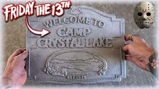 Casting The Camp Crystal Lake Sign From "Friday The 13th" - Metal Casting At Home