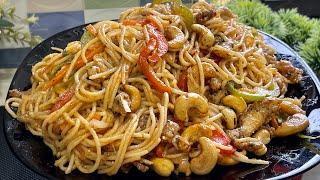 চুলা থেকে নামানোর আগেই ফুরিয়ে যাবে Restaurant Style Special Chicken Chow Mein Recipe::Chicken Fried