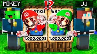 Why Cursed MARIO and LUIGI is WANTED ? Mikey and JJ Became POLICE ! - in Minecraft Maizen