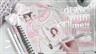 DRAW WITH ME : Hachi Nana ⟡ | testing out cheap 60 colors acrylic markers ft. arrtx | jorginakei