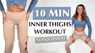 10 MIN INNER THIGHS WORKOUT - Slimmer Thighs! - Medium Level / No Equipment / Katja Believe