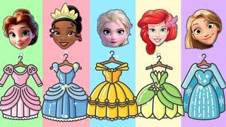 Wong Dresses Game‍Choose The Right Dress For Princesses Elsa, Rapunzel, Ariel, Cinderella