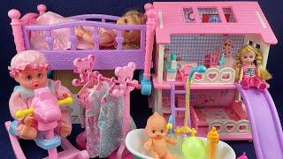 10 Minutes Satisfying with Unboxing Barbie Villa Playset,Doll Bath Toys Review| ASMR