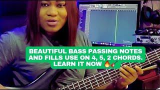 Beautiful bass passing notes and fills use on 4, 5, 2 chords. Learn it now 