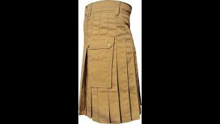 Highland Wear Khaki Cotton Kilt