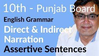 10th Class English Grammar - Assertive Sentences-Class 10 English Grammar - Direct Indirect Sentence