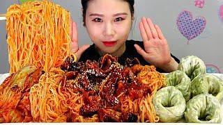 골뱅이비빔국수 고기왕만두 먹방 Mukbang