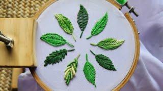 9 Types Leaf Stitch | 9 Types Leaf Hand Embroidery Design ||