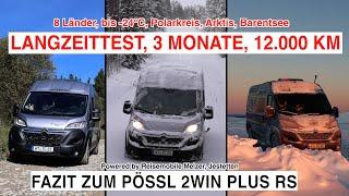 ZIEL: ARKTIS! DAUERTEST FAZIT PÖSSL 2WIN PLUS RS, 6m, Citroen Jumper, 12.000 km, 8 Länder, 3 Monate