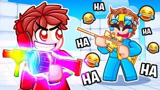 Pretending to be a Noob, then Using OP WEAPONS in Roblox Rivals!