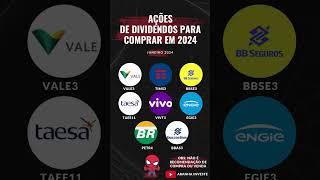 AÇÕES DE DIVIDENDOS PARA COMPRAR EM 2024 #ações #dividendos #2024