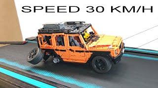 Mercedes G500 VS MASSIVE Speed Bumps  30 KM/H  Lego Technic on a treadmill