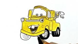 Tow Mater Truck | Cars Toys Drawing and Coloring for kids | Easy and simple #cars #toys