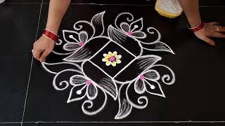 daily use rangoli design || simple kolam || daily muggulu || easy rangoli design