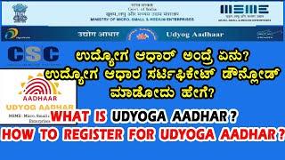 WHAT IS UDYOGA AADHAR ||ಉದ್ಯೋಗ ಆಧಾರ್ ಅಂದ್ರೆ ಏನು??ಸರ್ಟಿಫಿಕೇಟ್ ಡೌನ್ಲೋಡ್ ಮಾಡಿಕೊಳ್ಳಿ