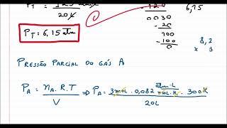 Como calcular a pressão parcial e pressão total de uma mistura gasosa.