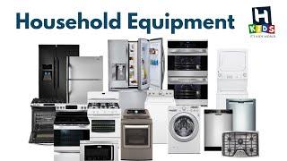 "Household Appliances Name and Images Learning for Kids | Fun Educational Video"