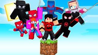 JOGANDO com todos ARANHAS em APENAS UM BLOCO no Minecraft