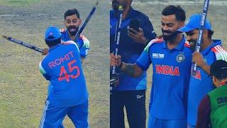 Virat Kohli and Rohit Sharma playing Dandiya with stumps after winning ICC Champions Trophy Final