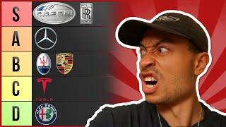 ULTIMATE Luxury Car Brand Tier List!