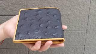 Genuine Black Ostrich Skin Wallets