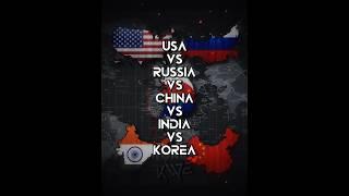 Top 5 Strongest Countries Battle (ib: @memoryballedits) || US vs Russia vs China vs India vs Korea