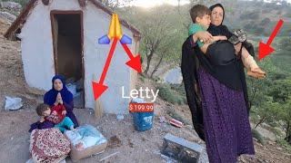 :A shelter cameraman and rescuer helps a widowed mother and her children in ...