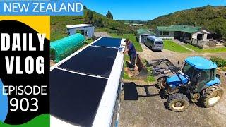 Safe as in the blustering winds today! Roof repairs on the truck [Life in New Zealand #903]