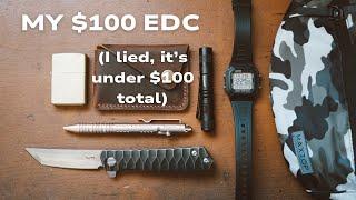 Ultimate Broke Boy EDC | Knife, Watch, Wallet, Lighter, Flashlight, Pen, & Pack for Under $100 Total