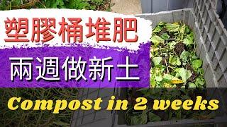 Clean up garden/make compost in 2 weeks懶人堆肥+兩周內輕鬆造新土+塑膠桶堆肥經驗分享+舊土變新土+三明治堆肥+廢物利用+菜園堆肥【自己做新土-自製有機堆肥】