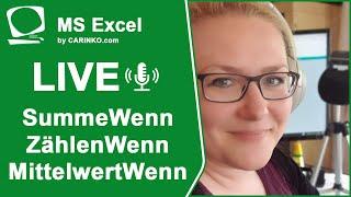 Indra Kohl Live - Microsoft Excel SummeWenn - ZählenWenn - MittelwertWenn - carinko.com