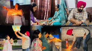 MUMMY DADY HUNA NAAL KITI DIWALI CELEBRATION || CHLAYE PTAKE  PRABH RAMAN VLOG #rg786