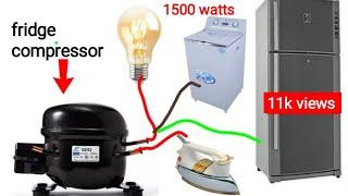 free electric energy generator using the fridge compressor simple DIY projects #viral #video