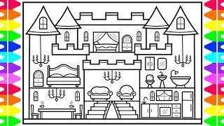 How to Draw a CASTLE for Kids  CASTLE Drawing for Kids | Castle Coloring Pages for Kids