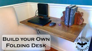 How To Build a Tiny House Style Folding Murphy Desk | Hand Tools Only