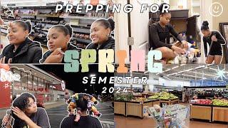 Prepping for Spring Semester 2024! | Cleaning, Groceries, Target/ Ulta runs, & hair