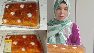 طرز تهیه کیک باقلوا (کیک شربتی) بینهایت خوشمزه 