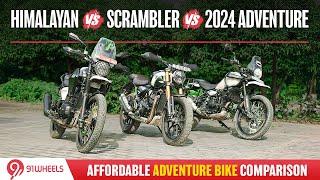 2024 Yezdi Adventure vs Royal Enfield Himalayan 450 vs Triumph Scrambler 400x Comparison