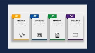 Create 4 Steps Rectangular Infographic Slide in PowerPoint