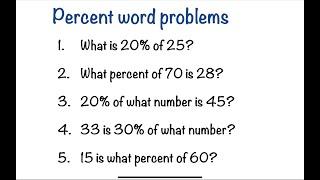 How To Solve Math Percentage Word Problems | Algebra