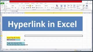 Hyperlink in Excel