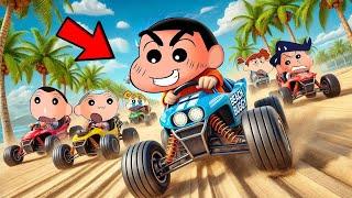 Shinchan Challenged His Friends In Beach Buggy Racing  | Shinchan Playing BB Racing | Funny Game 