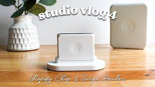 Shopify Chip & Swipe Reader unboxing & setup (POS card reader for small business)  Studio vlog 4