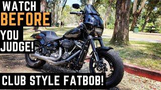 Watch BEFORE You Judge! 2019 Harley FatBob Softail 114 Walk Around, Bassani Exhaust, Club Style!