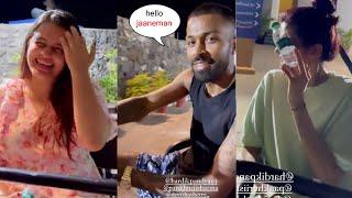 Hardik Pandya Cute Moment With Devisha Shetty, SuryaKumar Yadav Wife Before IPL 2021 Match