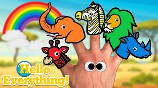 Rainbow Safari Animals Finger Family | Kids Songs and Nursery Rhymes