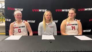 Jamie Cluesman, Caitlyn Ross and Leah Kestner speak after Senior Day win over Limestone