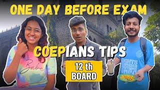 WHAT TO DO ? 1 Day before BOARD EXAM | COEP TOPPERS TIPS ️ #coep #boards #boardexam2024