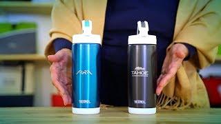 Thermos® Stainless Steel Sport Bottle with Covered Straw - Custom Water Bottles by Promotions Now