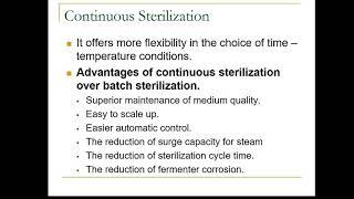 Continue sterilization